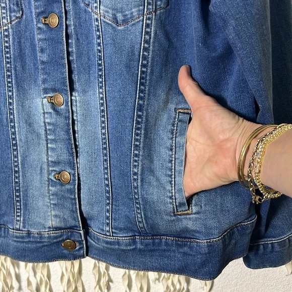 Garnet Hill Denim Jacket Size 16 - Picture 8 of 10